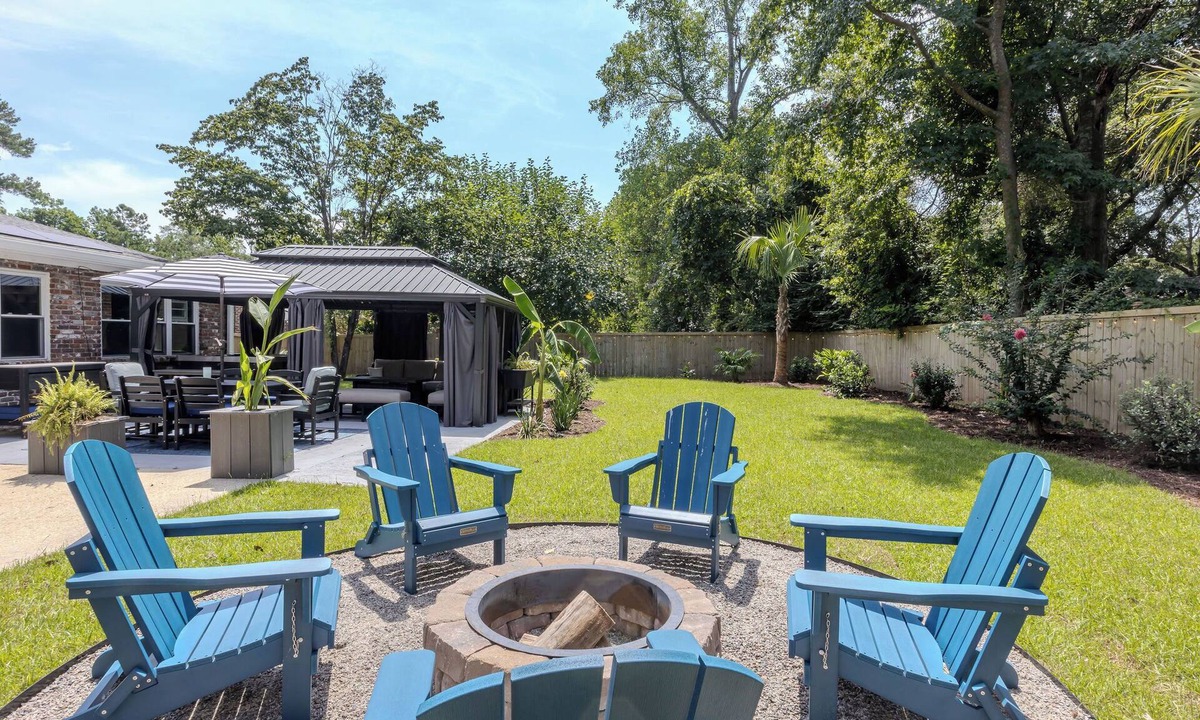Hanahan House | Hot Tub Getaway- Lush Private Backyard with Fire Pit, Hot Tub, Outdoor Lounge