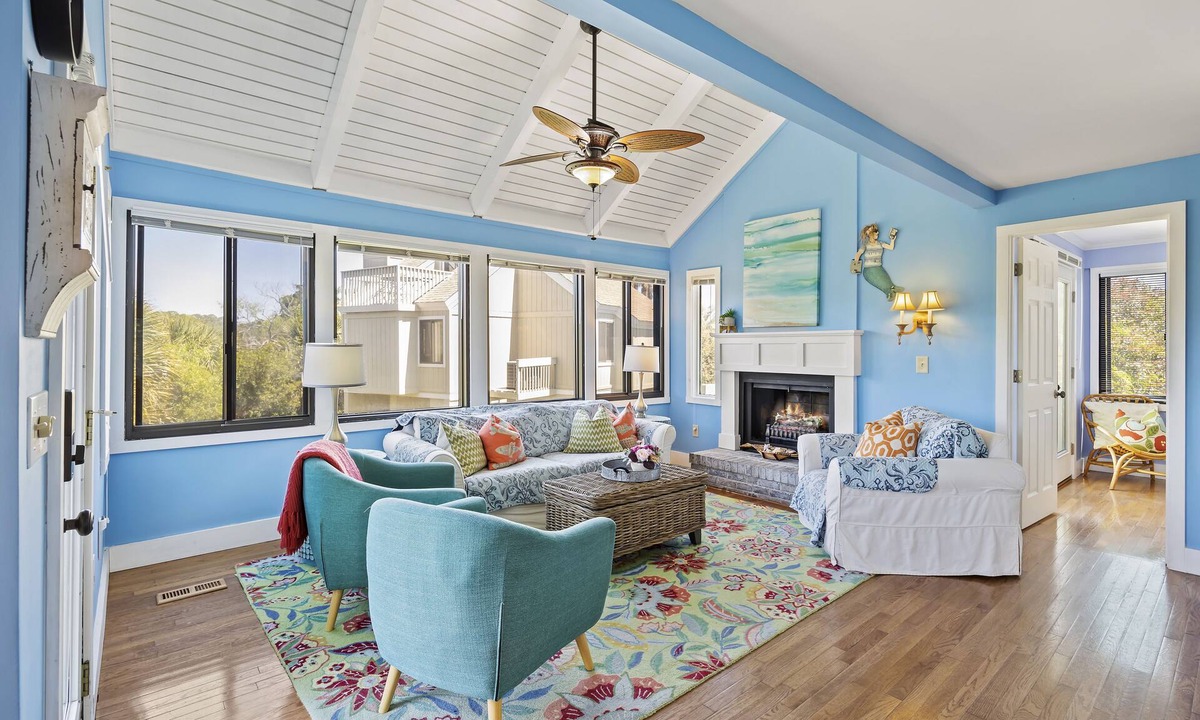 Sealoft Villas House | Seabrook Villa with loft and marsh views! Pet Friendly! Walk to Beach!