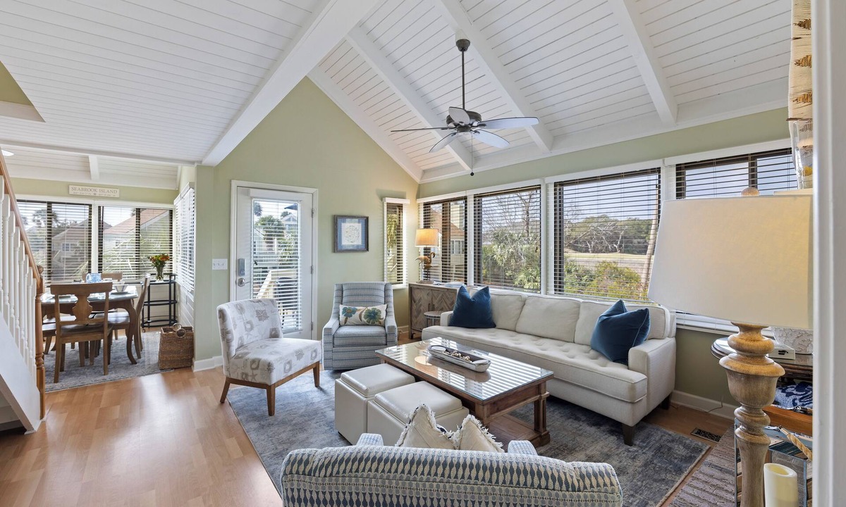 Sealoft Villas House | Seabrook Villa with Loft & Views! Walk to Beach! Pool!
