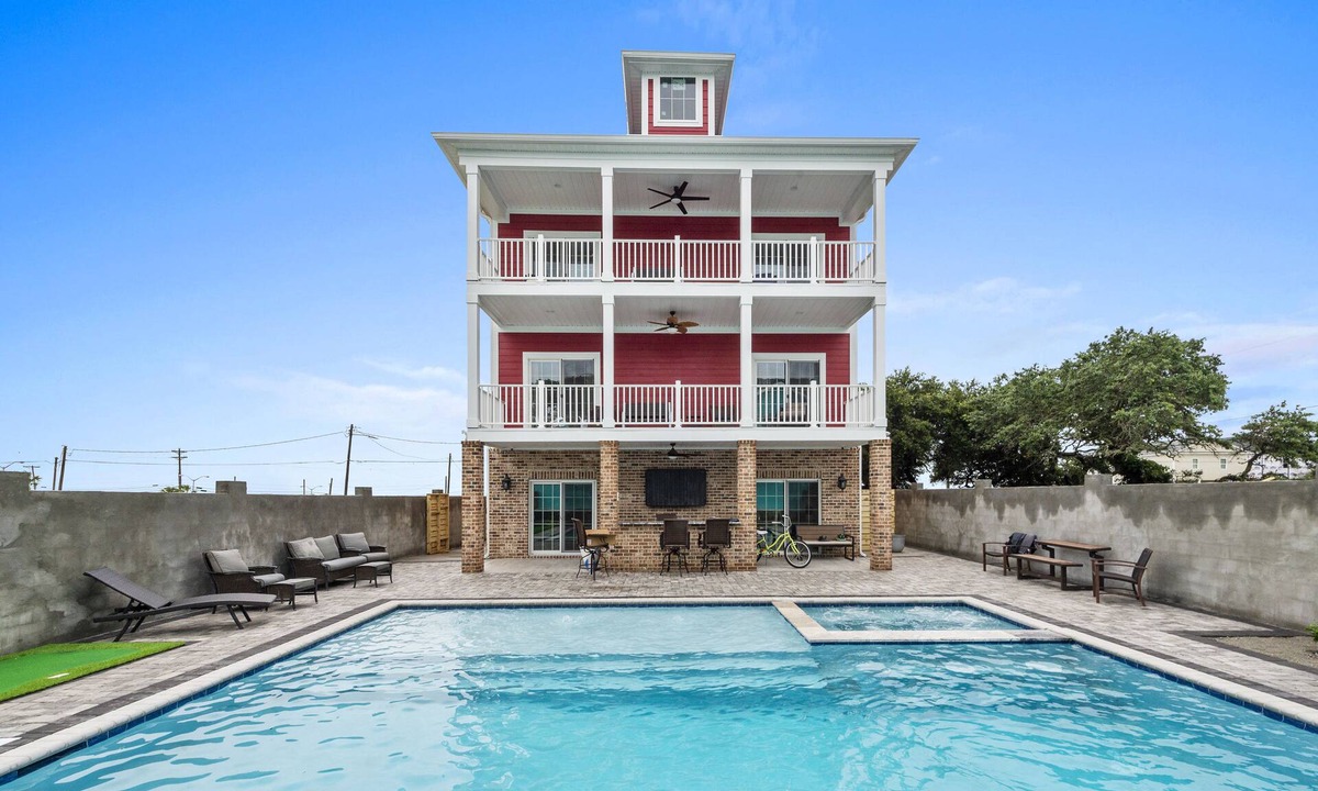 Atlantic Beach House | Vacation at the Red Pearl - 8 Bedrooms/5 Bathrooms - Private Pool with Tanning Ledge & Hot Tub