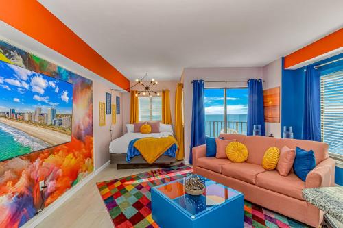 Myrtle Beach House | Vibrant & Remodeled Oceanfront Condo w LED Lights! Palace 1003