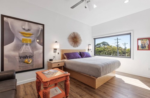 Folly Beach Hotel | Boutique Hotel Folly Room 4: King Studio - cozy porch views of the Folly River