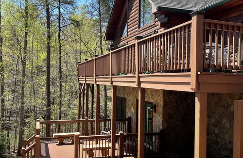 Lake Lure House | Spacious Log Home, Waterfront, Very Private, Book now for Family Vacations