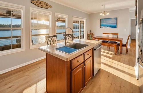 Troy House | The Lakeview: Best Views on Tillery, Sleeps 16, Private Dock with Slide