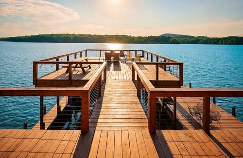 Troy House | The Lakeview: Best Views on Tillery, Sleeps 16, Private Dock with Slide