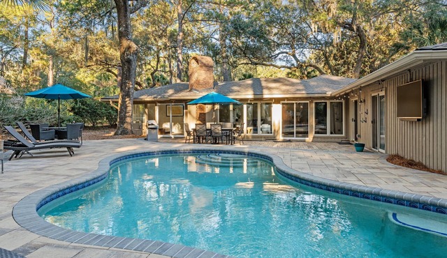 Eight Palms | Pet-Friendly, Single Level 4BR Sea Pines Home w/Resort Pool & Beach