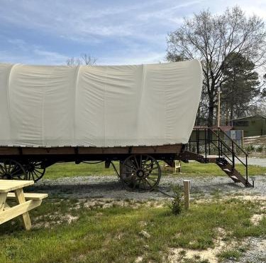 Go Glamping in North Carolina at this Wonderful Riverside Covered Wagon in Lillington