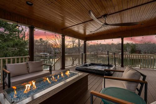 Lake House Fire Table Sunset