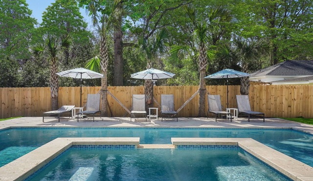 Luxe Pool Retreat | Between Beach + Downtown CHS | 2 King Suites