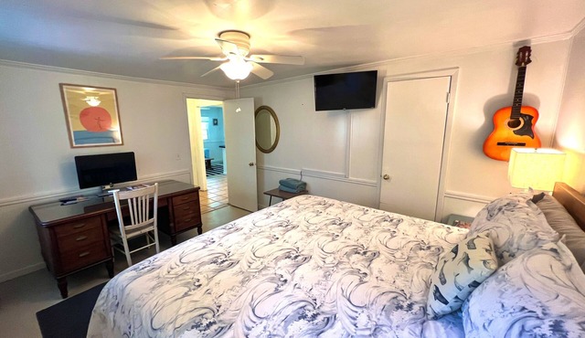Marshfront Suite downstairs @ the Sea Pear Cottage — views + steps to the beach!