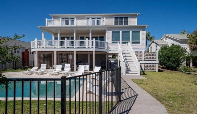 Oceanfront Showplace w/Private Pool & Elevator; Expansive Beach & Ocean Views; Multiple Porches