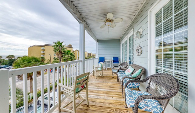Second-level beachfront villa w/shared pool, ocean views, & balcony