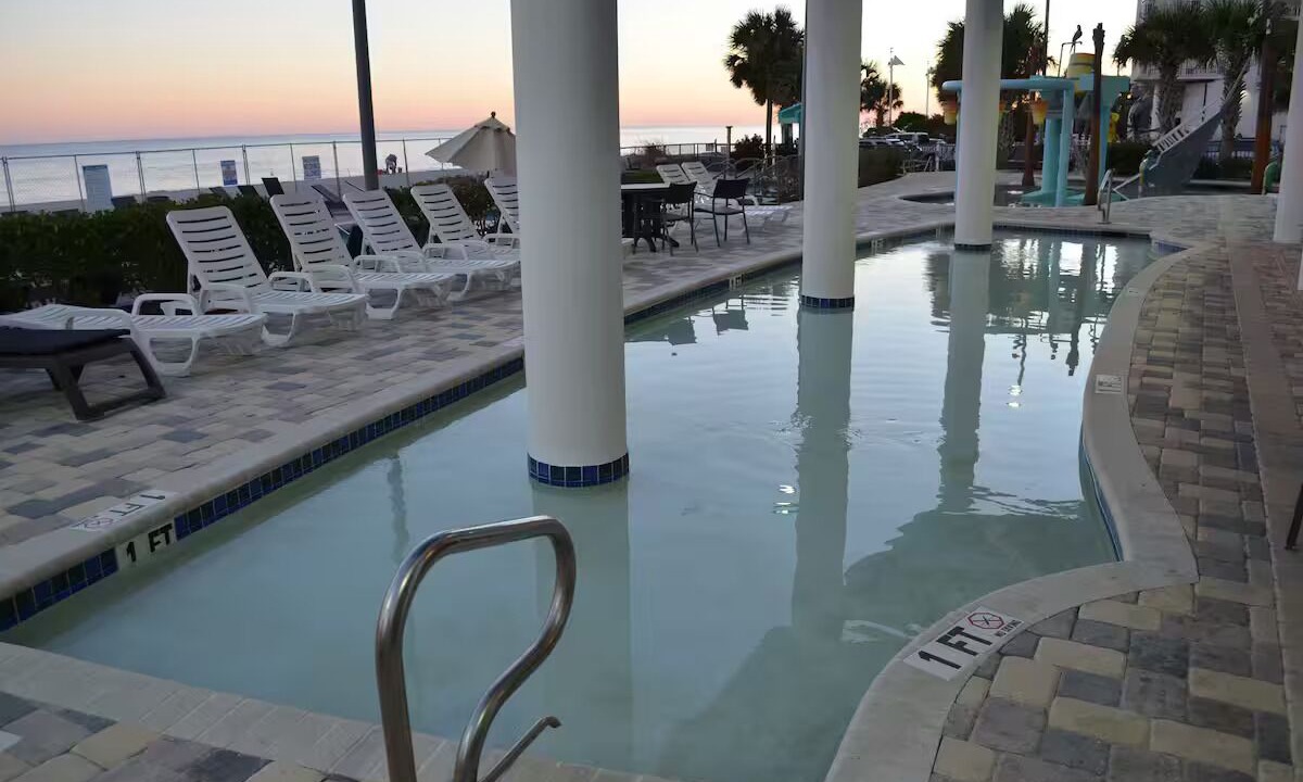Downtown Myrtle Beach Condo | Watch dolphins from balcony - 10 people - access to everything! 3bd/3bth