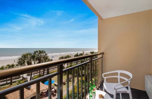 Downtown Myrtle Beach Condo | Surf Pavilion by StayMareni - Neon 2 Queen Beds Suite