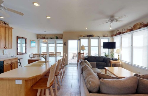 Kure Beach House | Oceanfront Escape | 4 Balconies, Beach Access, Walk to Kure Pier, Turtle Nesting Area! Dog Friendly