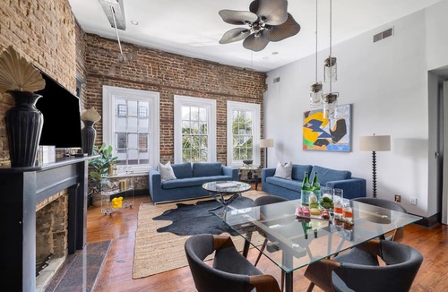Ansonborough Apartment | Overlooking King Street, Steam Shower, + Parking Included