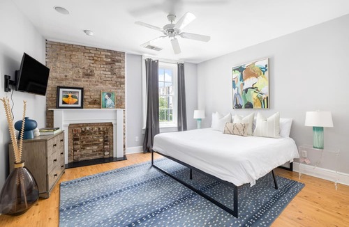Ansonborough Apartment | Overlooking King Street, Steam Shower, + Parking Included