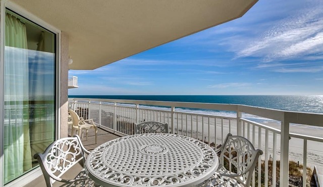 Clean Oceanfront Condo, Tile and Hardwood Floors, Pool | Crescent Shores - S 406